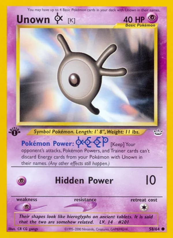 Unown [K] 58/64 [English]